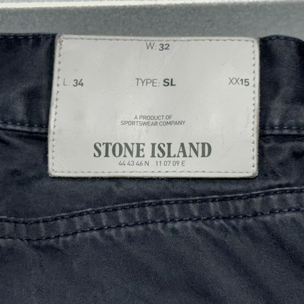 Stone Island SL Trousers Men 32x34 Black‎ Cotton Chino Straight Leg Casual Pants